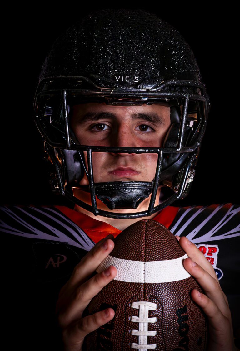 Dramatic Football Sports portrait session by Heidi Lynne Photography in Volusia County Florida